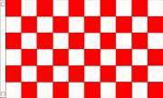 Rød/hvid ternet flag, Polyester 90x150cm